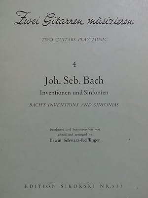 BACH J. S. Inventionen und Sinfonien pour 2 Guitares 1960