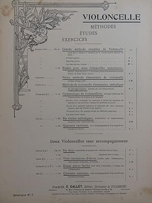 Seller image for TOLBECQUE Auguste Andante et Rondo Violoncelle Piano ca1910 for sale by partitions-anciennes