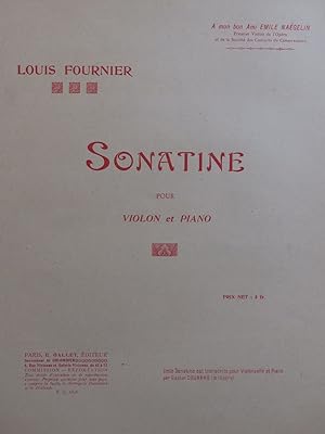 Seller image for FOURNIER Louis Sonatine Piano Violon 1929 for sale by partitions-anciennes