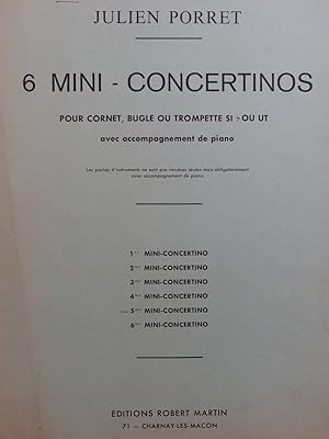Imagen del vendedor de PORRET Julien Mini-Concertino No 5 Piano Trompette ou Cornet 1972 a la venta por partitions-anciennes