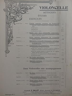 Seller image for TOLBECQUE Auguste Andante et Rondo Piano Violoncelle ca1910 for sale by partitions-anciennes