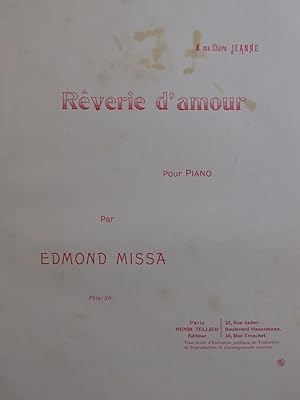 Seller image for MISSA Edmond Rverie d'amour ! Piano for sale by partitions-anciennes