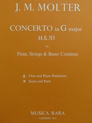 Seller image for MOLTER Johann Melchior Concerto in G Major Piano Flte 1976 for sale by partitions-anciennes
