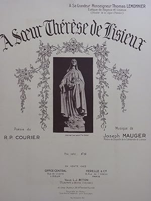 Seller image for MAUGER Joseph A S?ur Thrse de Lisieux Chant Piano for sale by partitions-anciennes