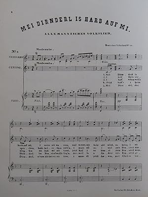 Seller image for Mei Dirnderl is Harb auf Mi Allemannisches Volkslied Chant Piano Guitare ca1855 for sale by partitions-anciennes