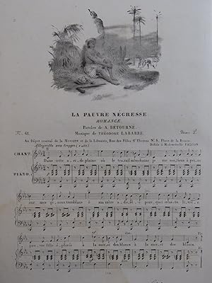 Seller image for LABARRE Thodore La Pauvre Ngresse Chant Piano ca1830 for sale by partitions-anciennes