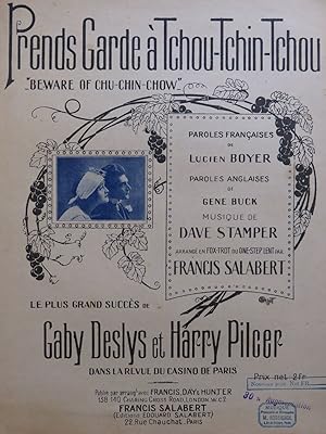 Imagen del vendedor de SALABERT Francis Prends Garde  Tchou-Tchin-Tchou Piano 1917 a la venta por partitions-anciennes