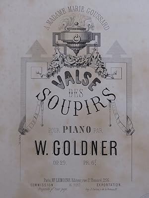 Image du vendeur pour GOLDNER W. Valse des Soupirs Piano ca1870 mis en vente par partitions-anciennes