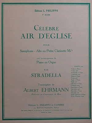 STRADELLA Alessandro Célèbre Air d'Église Saxophone Piano ou Orgue