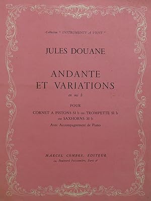 DOUANE Jules Andante et Variations Cornet ou Trompette Piano