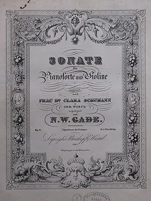 Image du vendeur pour GADE N. W. Sonate op 6 Piano Violon ca1843 mis en vente par partitions-anciennes