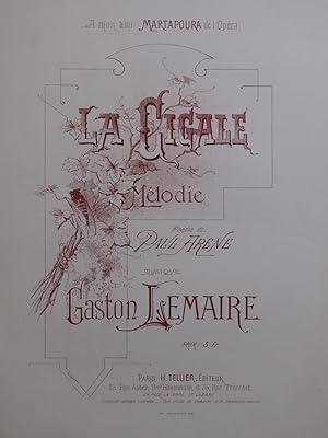 Imagen del vendedor de LEMAIRE Gaston La Cigale Chant Piano a la venta por partitions-anciennes