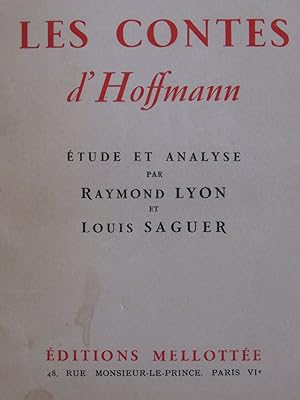 LYON Raymond SAGUER Louis Les Contes d'Hoffmann Offenbach Dédicace 1948