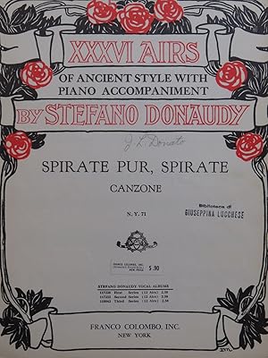 Immagine del venditore per DONAUDY Stefano Spirate Pur, Spirate Chant Piano 1918 venduto da partitions-anciennes