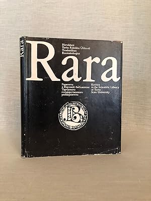 Rara. Rarities in the Scientific Library of Tartu State University.