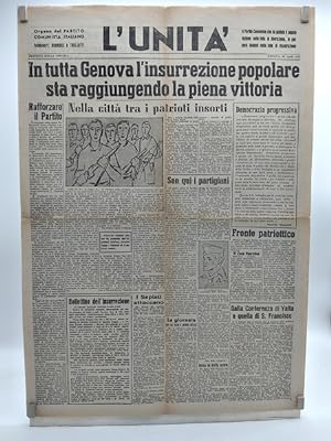 L'Unita'. Organo del Partito Comunista Italiano. Edizione della Liguria. Genova, 26 aprile 1945