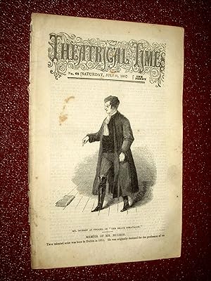 Bild des Verkufers fr Theatrical Times, Weekly Magazine. No 65, 31 July 1847. Lead Article & Picture - Memoir of Mr Hudson. + Edmund Kean. zum Verkauf von Tony Hutchinson