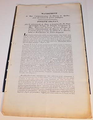 MANDEMENT DE MGR. L’ADMISTRATEUR DU DIOCÈSE DE QUÉBEC, POUR DES ACTIONS DE GRACES PUBLIQUES (suit...