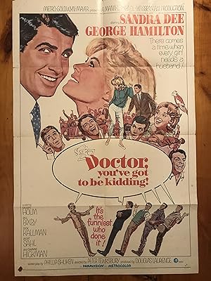 Imagen del vendedor de Doctor, You've Got to Be Kidding One Sheet 1967 Sandra Dee, George Hamilton a la venta por AcornBooksNH