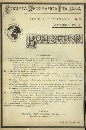 Società Geografica Italiana. Bollettino. Serie IV. Volume I. Num. 9. Settembre 1900.