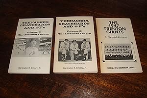 1940's Baseball lot: the 1947 Trenton Giants + Teenagers, Graybeards & 4F's Volume 1 & 2 of MLB d...