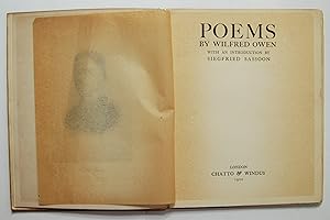 Bild des Verkufers fr Poems. With an introduction by Siegfried Sassoon. zum Verkauf von Henry Pordes Books Ltd
