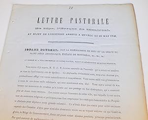 Lot de deux documents anciens ; 1- LETTRE PASTORALE DE MGR L’ÉVEQUE DE MONTRÉAL AU SUJET DE L’INC...