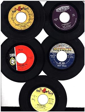 Five "girl group" 45 rpm "single" records from the year 1964 including The Shangri-Las' "Remember...
