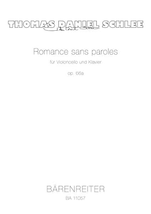 Bild des Verkufers fr Romance sans paroles op 66a zum Verkauf von CONTINUO Noten-Buch-Versand
