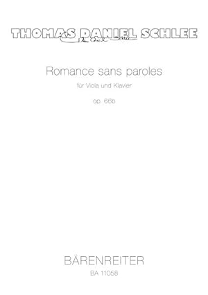 Bild des Verkufers fr Romance sans paroles op 66b zum Verkauf von CONTINUO Noten-Buch-Versand