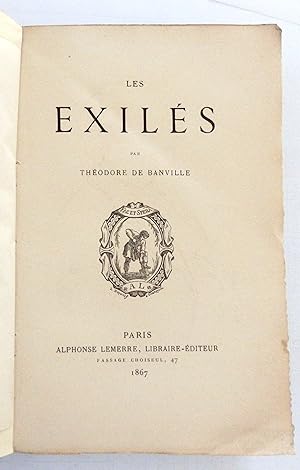 Image du vendeur pour Les Exils par Thodore de Banville. mis en vente par Rometti Vincent