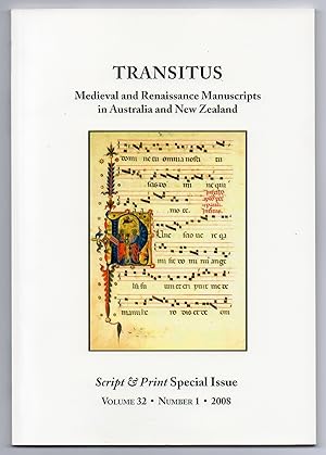 Transitus - Medieval and Renaissance Manuscripts in Australia and New Zealand - Script & Print - ...