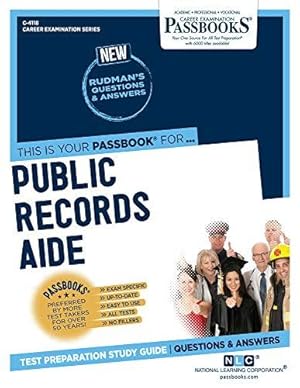 Seller image for Public Records Aide, Volume 4118 (Career Examination) for sale by WeBuyBooks