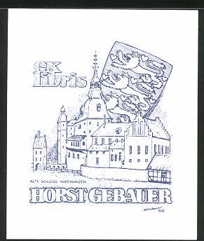 Bild des Verkufers fr Exlibris Horst Gebauer, Kopenhagen, Altes Schloss zum Verkauf von Bartko-Reher