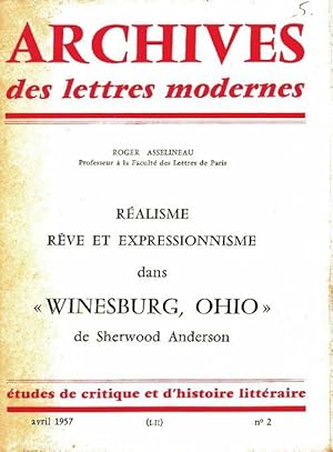 Image du vendeur pour Archives des lettres modernes n?2 : Winesburg, Ohio - Sherwood Anderson mis en vente par Book Hmisphres