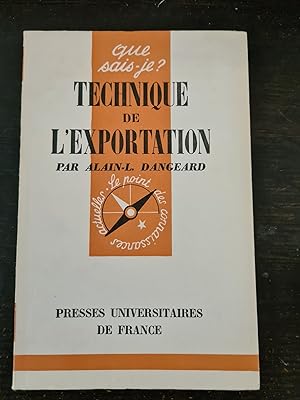 Seller image for technique de l'exportation for sale by secretdulivre