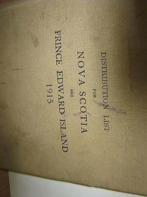 Distribution List For Nova Scotia And Prince Edward Island 1915