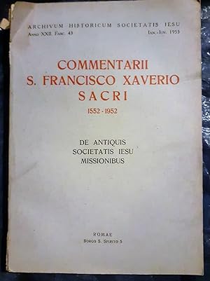 Commentarii S.Francisco Xaviero sacri 1552-1952