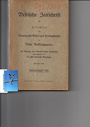 Seller image for Vestische Zeitschrift 35. Band: Zeitschrift fr Orts- und Heimatkunde im Veste Recklinghausen. for sale by Antiquariat Schrter -Uta-Janine Strmer