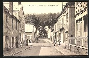 Carte postale Bray-et-Lu, Grande Rue