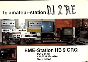 Ansichtskarte / Postkarte QSL Karte, Funkerkarte, EME Station HB9CRQ, Menziken