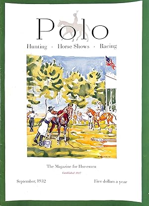 Seller image for Polo, The Magazine for Horsemen September, 1932 for sale by The Cary Collection