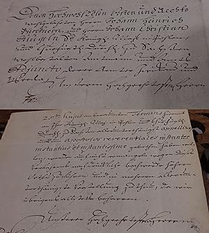 Vorphila-Brief (vorhanden ist die an den Amtmann Johann Heinrich Bürckner und den Amtsadjunkten J...