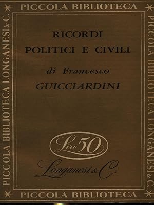 Bild des Verkufers fr Ricordi politici e civili zum Verkauf von Librodifaccia