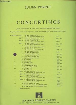 Imagen del vendedor de Concertinos pour instrumens  vent avec accompagnement de piano a la venta por Le-Livre