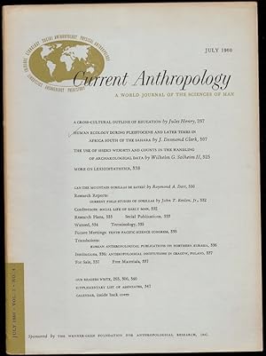 Imagen del vendedor de Human Ecology During Pleistocene and Later times in Africa South of the Sahara in Current Anthropology, Volume 1, Number 4 a la venta por The Book Collector, Inc. ABAA, ILAB