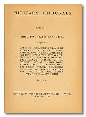 MILITARY TRIBUNALS CASE NO. 12 THE UNITED STATES OF AMERICA AGAINST WILHELM VON LEEB [etc] . DEFE...