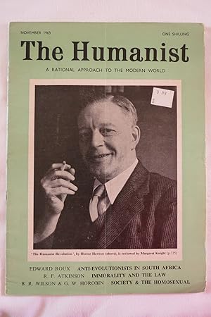 Immagine del venditore per THE HUMANIST MAGAZINE NOVEMBER 1963 (Journal of the British Humanist Movement) venduto da Sage Rare & Collectible Books, IOBA