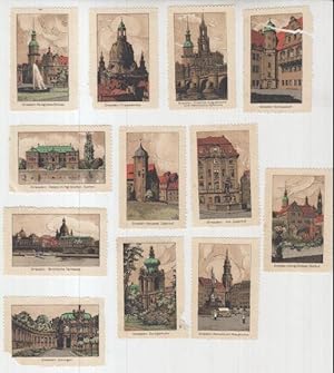 Serie Dresden mit 12 Bildern ( so wohl komplett ). - Motive: Königliches Schloss / Frauenkirche /...