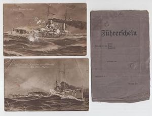 2 Feldpostkarten aus der Schlacht von Skagerrak 1916, Motive: SMS Kaiserin und SMS König Albert. ...